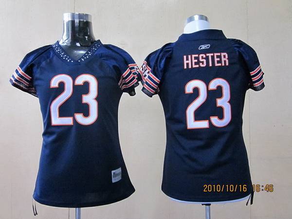 Bears #23 Devin Hester Blue Women's Field Flirt Stitched NFL Jersey